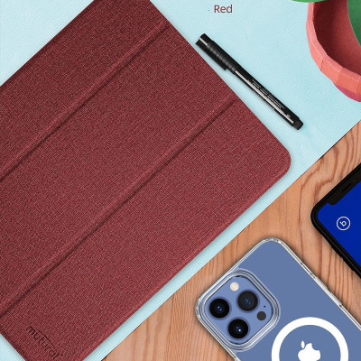 Bao da chống sốc canvas cho iPad Air 13inch M2 . M3 hiệu Mutural Yashi Series trang bị ngăn đựng bút, thiết kế tản nhiệt - Hàng chính hãng