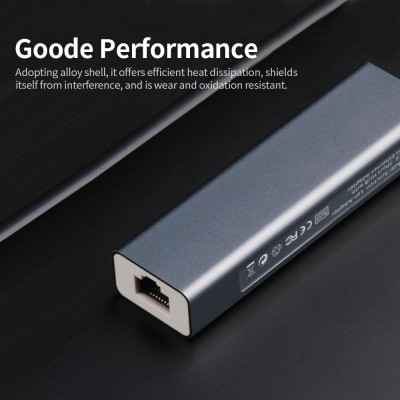 Bộ chuyển đổi USB 3.0 sang Ethernet Converter Driver Miễn phí / Truyền tốc độ cao / Hỗ trợ 10/100 / 1000Mbps