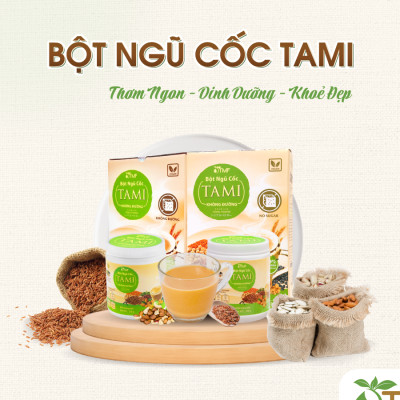 Bột ngũ cốc nảy mầm Tami không đường 450g 25 gói TÂM MINH FOODS