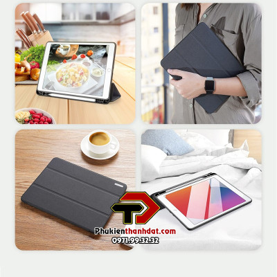 Bao da chống sốc cho iPad 10.2 2021 (iPad Gen 9) chính hãng Dux Ducis Domo có ngăn để bút -  Hàng chính hãng
