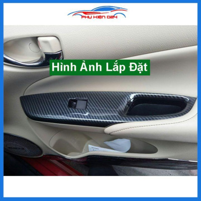 Ốp nội thất Vios 2019-2020-2021-2022 vân Cacbon 7 chi tiết bảo vệ chống trầy xước và làm đẹp xe