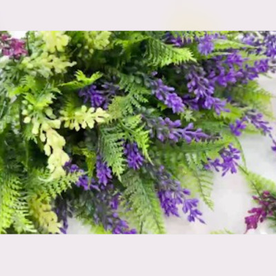 Cụm dương xỉ giả có hoa - Size 27cm - Cây dương sỉ giả, hoa lụa decor trang trí rẻ, bền, đẹp.