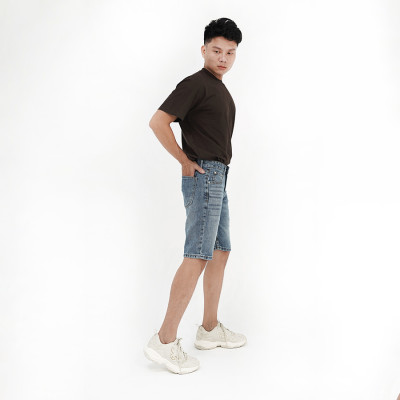 Quần Short Jeans Nam Cao Cấp HUNTER X-RAYS Form Slimfit Cotton MàuXanh Nhạt S41