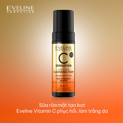 Sữa rửa mặt tạo bọt Eveline vitamin C phục hồi làm trắng da 150ML