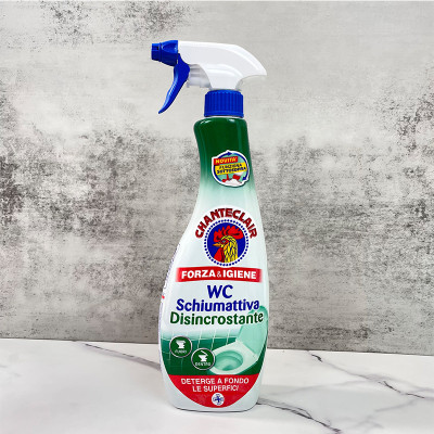Xịt tẩy bồn cầu & Tẩy rêu nền xi măng, tẩy gạch men nhà tắm ố vàng Chanteclair WC Ý 625ml