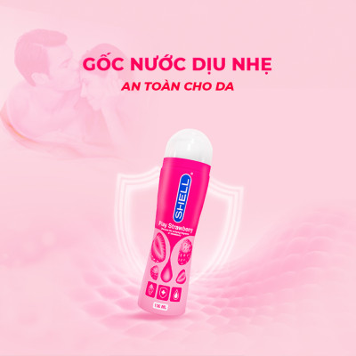 Gel bôi trơn hương dâu Shell Play Strawberry - Chai 100ml | SHELL CHÍNH HÃNG