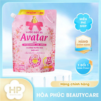 Nước Giặt Xả 5 Trong 1 Hương Hoa Cỏ Lưu Hương 72h Avatar (Túi 3kg)