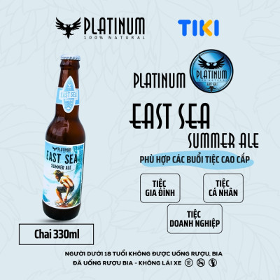[Thùng 12 Chai] Bia Thủ Công Cao Cấp Platinum East Sea Summer Ale Chai 330ml 5% Chính Hãng