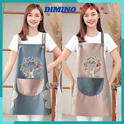 Combo 2 Tạp Dề Hoa Cúc Nấu Ăn Đa Năng Kèm Lau Tay, Chống Thấm - Tạp Dề Chống Thấm Nước (47x 70x 72 cm) Chống Nước Đồng