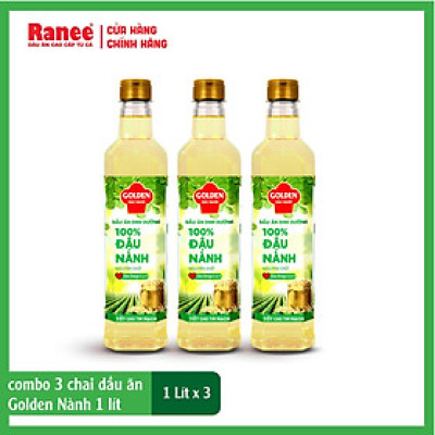 Combo 3 chai Dầu Đậu Nành cao cấp Golden 1 lít (1 lít/chai x 3 chai)