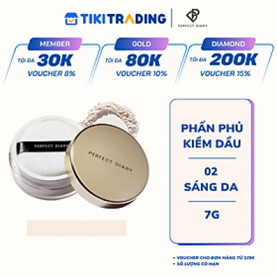Phấn phủ kiềm dầu PERFECT DIARY chống thấm nước kiểm soát dầu lên đến 12h với 3 màu tùy chọn 7g