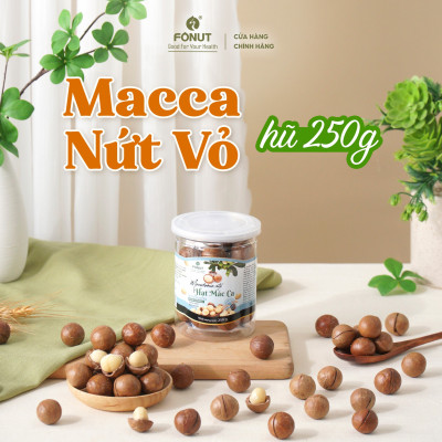 Hạt macca Úc nứt vỏ FONUT hũ 250g,500g